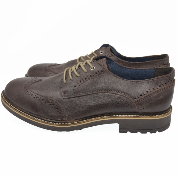*BATA Sz 10.5 Brown Leather Oxford Wingtip Shoes main image 6